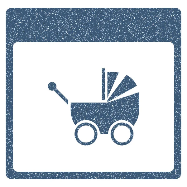 Baby Carriage Calendar Página Grainy Texture Icon — Vetor de Stock