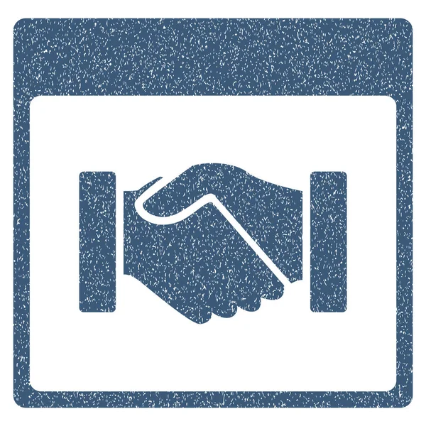 Handshake Calendar Página Grainy Texture Icono — Vector de stock