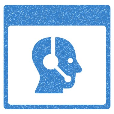 Çağrı Merkezi operatörü takvim sayfası grenli doku simgesi