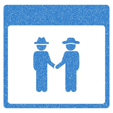 Erkekler el sıkışma takvim sayfası grenli doku simgesi