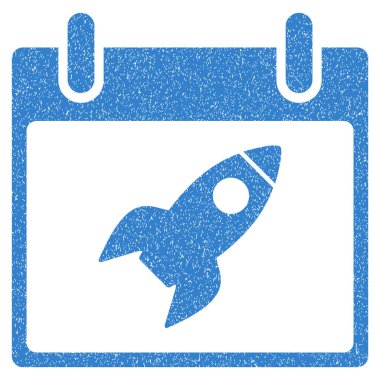 Roket takvim gün grenli doku simgesi