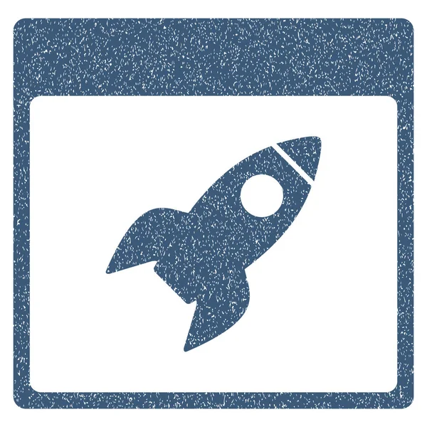 Rocket Calendar Page Grainy Texture Icon — Stock Vector