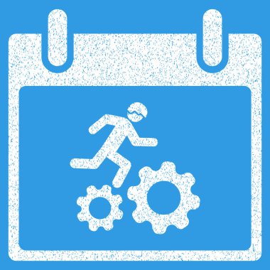 Çalışan işçi takvim gün grenli doku simgesi