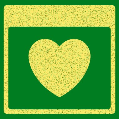 Favori kalp takvim sayfası grenli doku simgesi