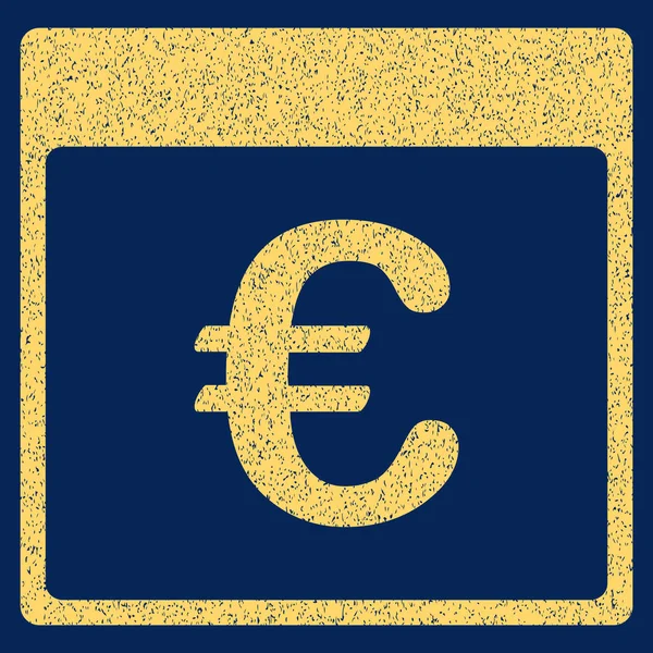 Euro Valuta Calendario Pagina Icona texture granulosa — Vettoriale Stock