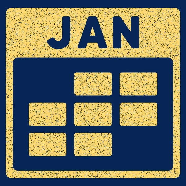 Enero Calendario Cuadrícula Textura Grainy Icono — Archivo Imágenes Vectoriales