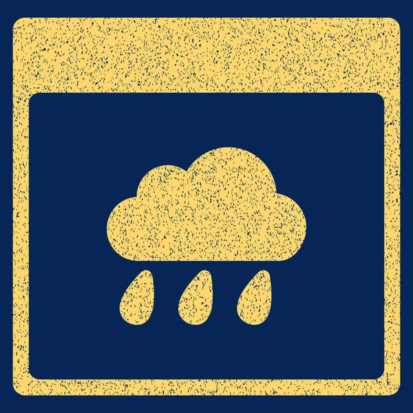 Page calendrier nuage de pluie Icône texture granuleuse — Image vectorielle