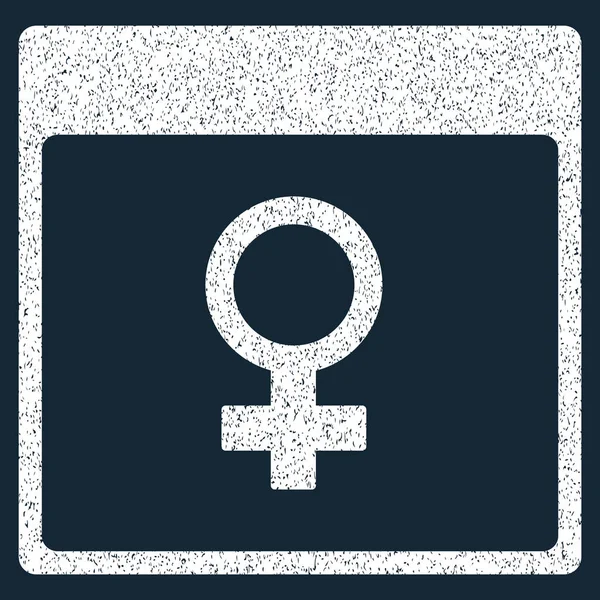 Venus Female Symbol Calendar Page Grainy Texture Icon — Stock Vector