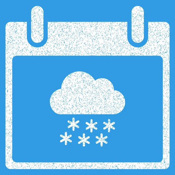 Jour de calendrier nuage de neige Icône texture granuleuse — Image vectorielle