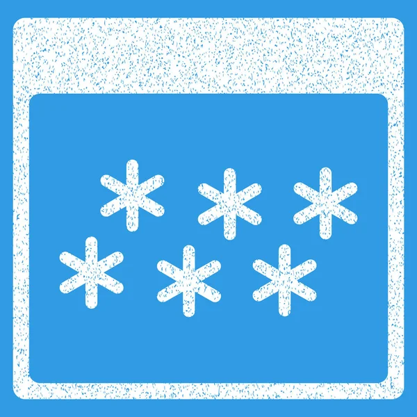 Νιφάδες χιονιού ημερολόγιο κοκκώδη υφή εικονίδιο σελίδας — Διανυσματικό Αρχείο
