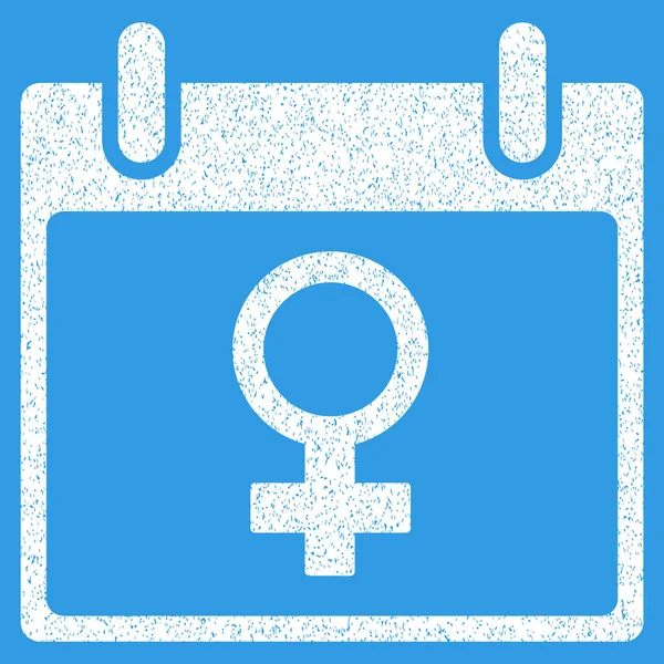 Venus Símbolo Femenino Calendario Día Grainy Texture Icono — Vector de stock