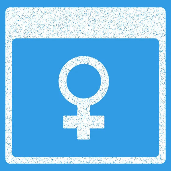 Venus hembra símbolo calendario página Grainy textura icono — Archivo Imágenes Vectoriales