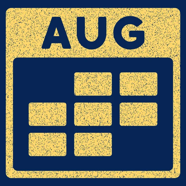 Εικονίδιο κοκκώδη υφή πλέγματος ημερολόγιο Αυγούστου — Διανυσματικό Αρχείο