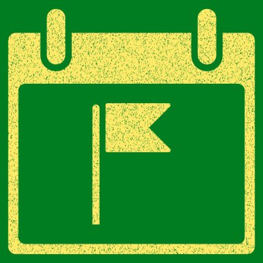 Bayrak takvim gün grenli doku simgesi