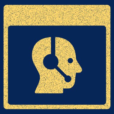 Çağrı Merkezi operatörü takvim sayfası grenli doku simgesi