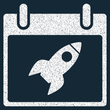 Roket takvim gün grenli doku simgesi