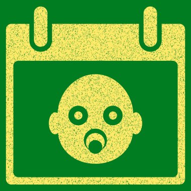 Bebek kafa gün grenli doku simgesini takvim