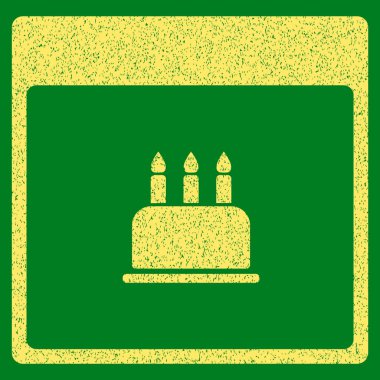 Doğum günü pastası takvim sayfası grenli doku simgesi