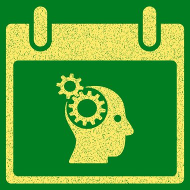 Beyin Gears takvim gün grenli doku simgesi