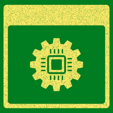 Çip dişli takvim sayfası grenli doku simgesi