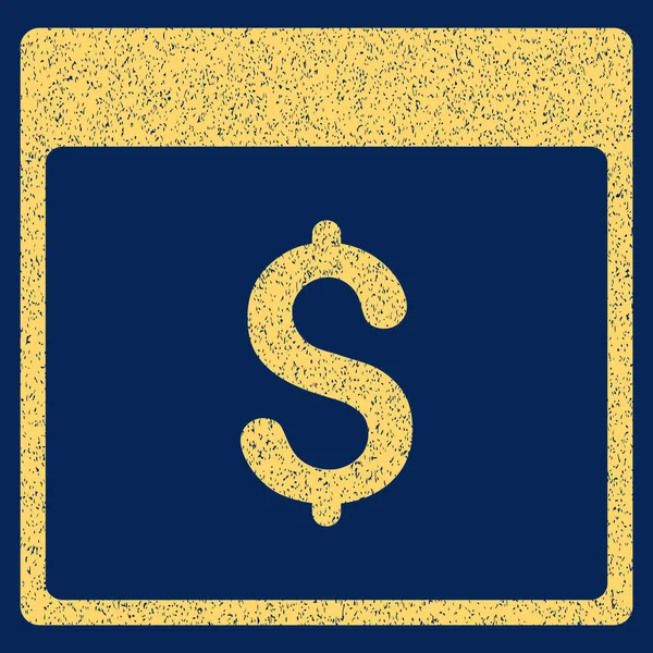 Dollar Währung Kalenderseite körnige Textur Symbol — Stockvektor