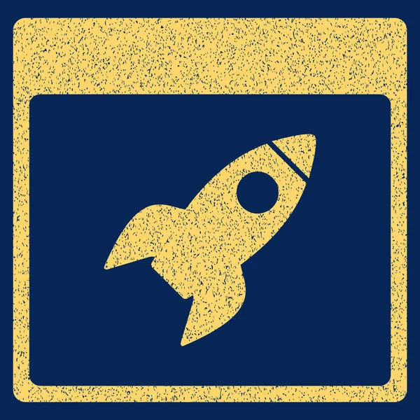 Rocket Calendar Página Grainy Texture Icon — Vetor de Stock