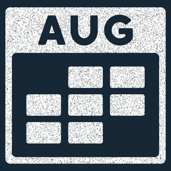 Agosto Calendario Cuadrícula Grainy Texture Icono — Vector de stock