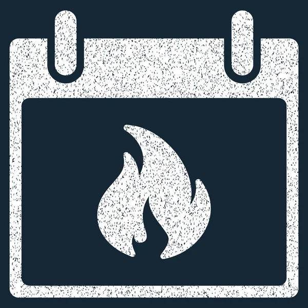 Icône de texture granuleuse jour calendrier flamme — Image vectorielle