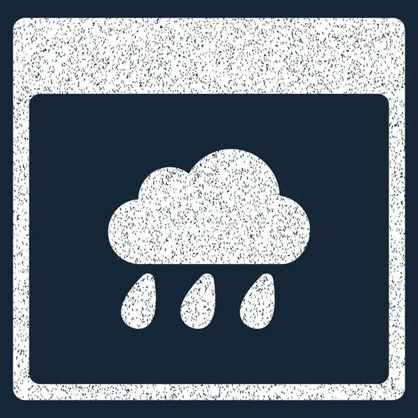 Nube de lluvia Calendario Página Grainy Texture Icon — Archivo Imágenes Vectoriales