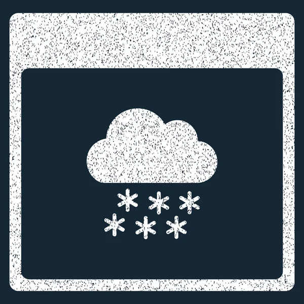 雪クラウド カレンダー ページ ザラザラした質感のアイコン — ストックベクタ