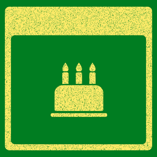 Birthday Cake Calendar Page Grainy Texture Icon