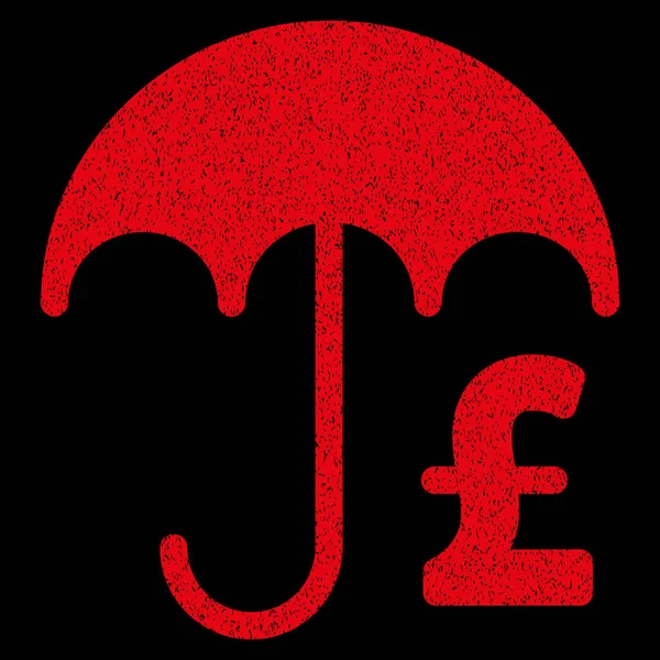 Pfund finanzielle Regenschirm körnige Textur Symbol — Stockvektor