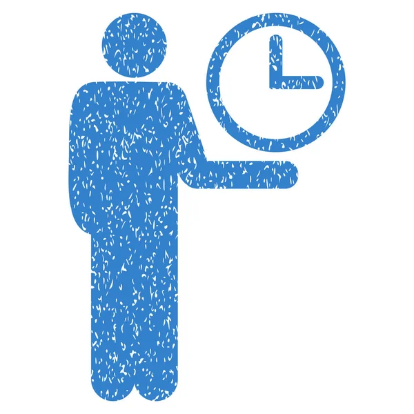 Waiter Clock Grainy Texture Icon — Stock Vector
