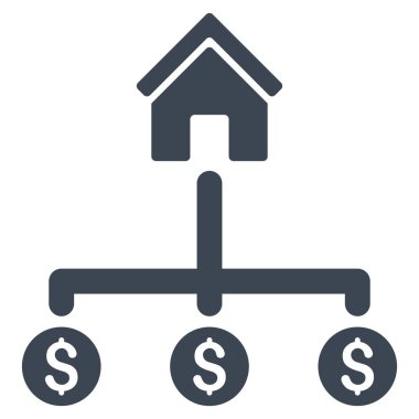 Bina ödemeler düz glif simgesi