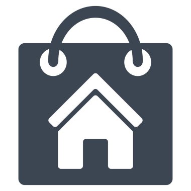 Satın ev düz glif simgesi