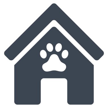 Köpek kulübesi düz glif simgesi