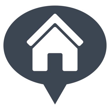 Ev bilgi balon düz glif simgesi