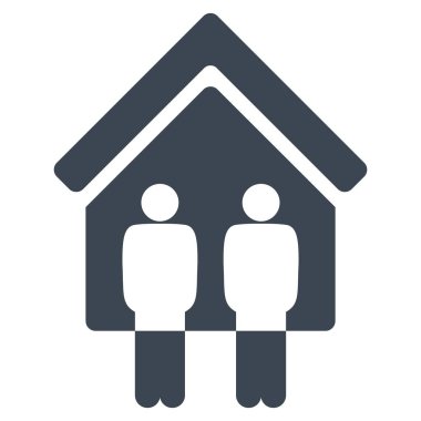 Yaşayan kişiler düz glif simgesi