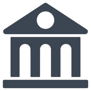 Müze binası düz glif simgesi