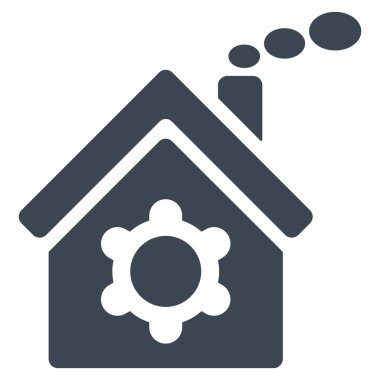 Santral binasından düz glif simgesi