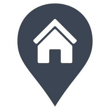 Realty harita işaretleyici düz glif simgesi