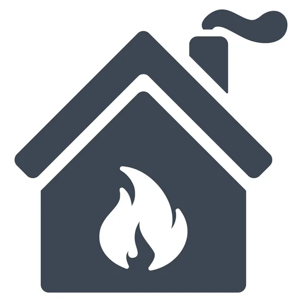 Kitchen Fire Flat Glyph Icon — Stock Photo, Image