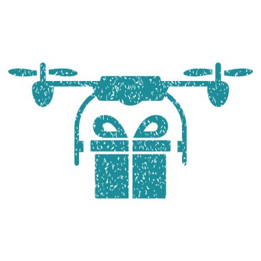 Drone hediye teslimat grenli doku simgesi