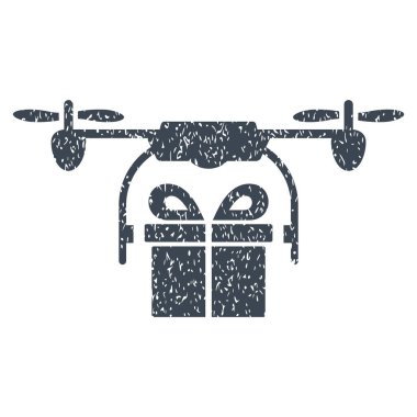 Drone hediye teslimat grenli doku simgesi