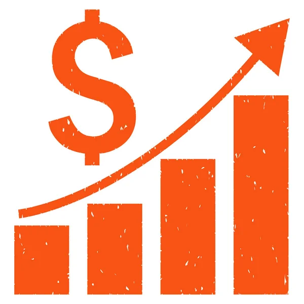 Gráfico de barras de crescimento financeiro Tendência Grainy Texture Icon — Vetor de Stock