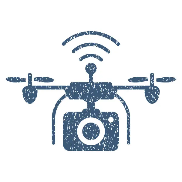 Rádió fényképezőgép Drone szemcsés textúra ikon — Stock Vector