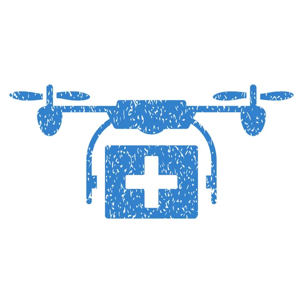 Mentő Drone szemcsés textúra ikon — Stock Vector