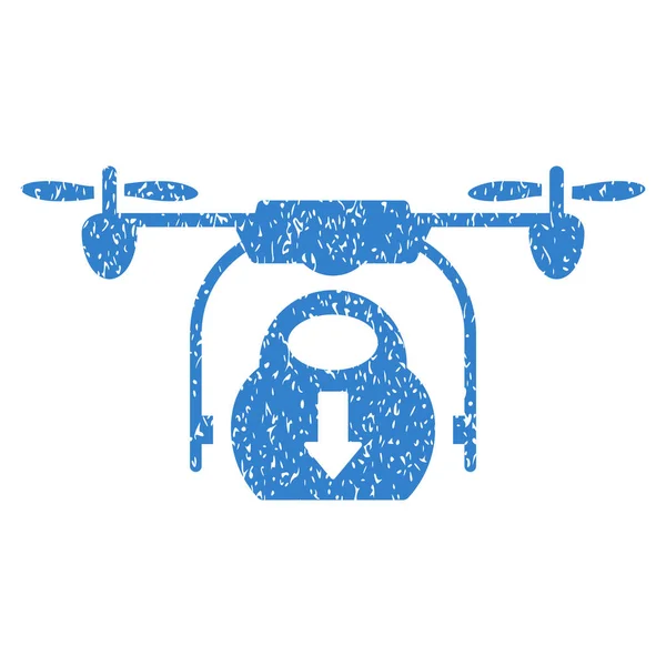 Drone Drop Cargo ziarniste tekstury ikony — Wektor stockowy