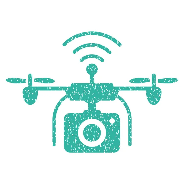 Rádió fényképezőgép Drone szemcsés textúra ikon — Stock Vector