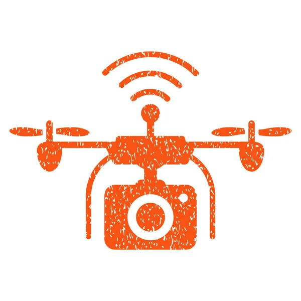 Rádió fényképezőgép Drone szemcsés textúra ikon — Stock Vector